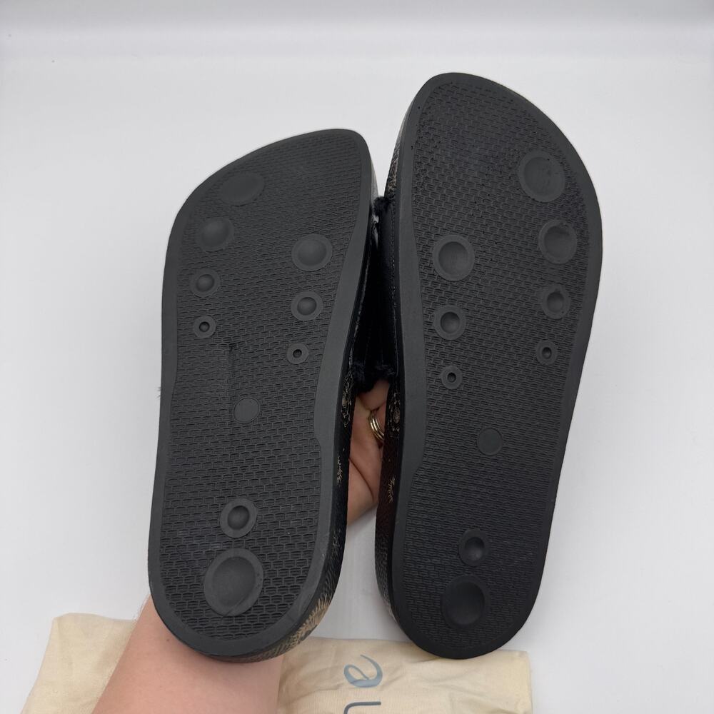Johnny Was CALME Slide Sandals Women Size 10 Astrology Leather Black Comfort NEW - Picture 7 of 10